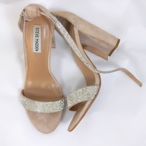 Steve Madden Womens 10M Bling Open Toe Heel